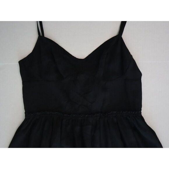 Wilfred Aritzia Women's Sz 0 Black Silk Spaghetti Strap Back Zip Mini Dress $98 - Picture 10 of 10